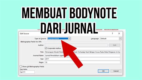 Cara Membuat Bodynote Dari Jurnal Di Word Dengan Cepat Youtube