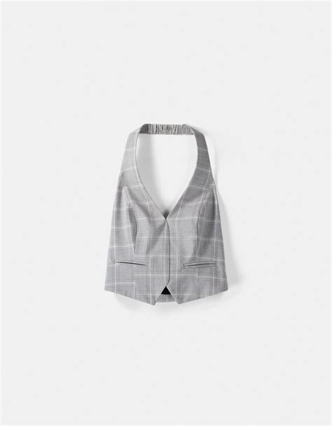 Tailored Halter Neck Vest Women Bershka