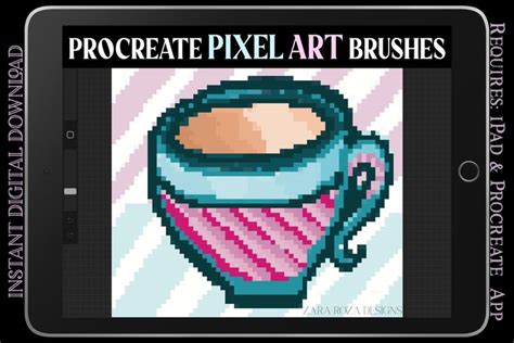 Procreate Pixel Art Brush Set Retro Digital Art Vintage Aesthetic