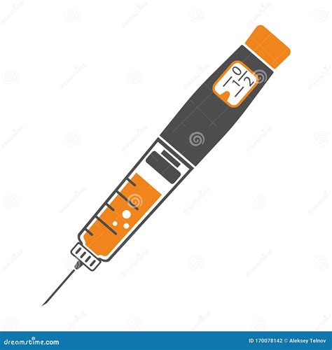 Diabetes Insuline Pen Spuit Icon Vector Illustratie Illustration Of