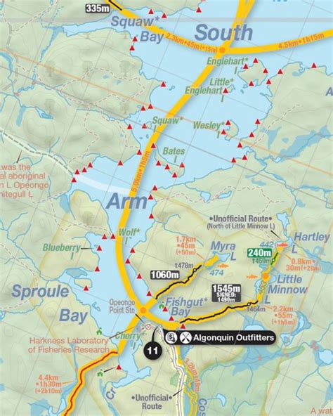 Algonquin Park Canoe Routes Map