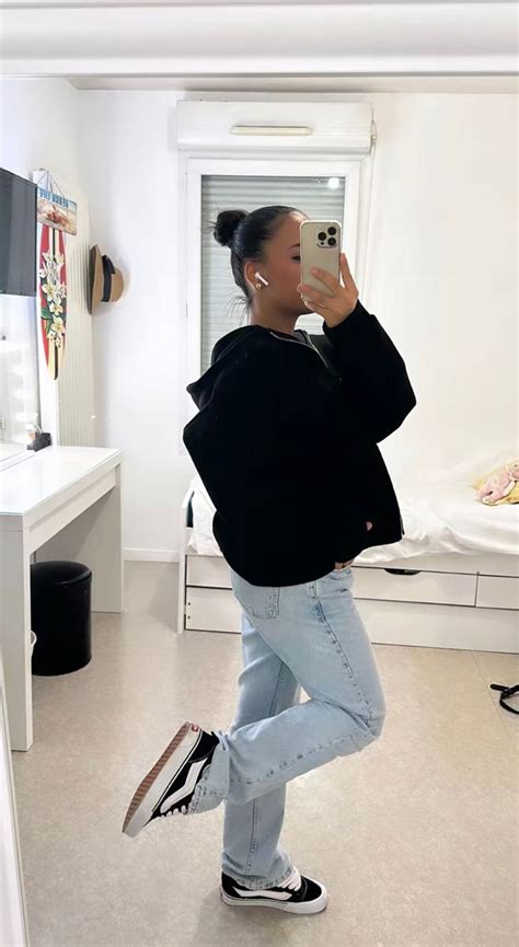 Pingl Par Anna Sur Ootd Tenue Pull Noir Tenue Zara Tenue Vans