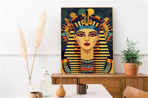 Cleopatra Art Deco Portrait Egyptian Great Queen Art Deco Wall Art Home