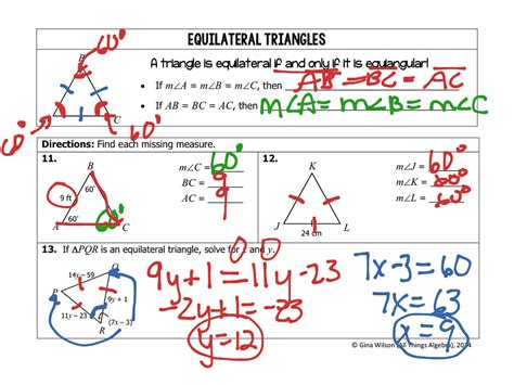 Isosceles And Equilateral Triangles Math High School Math