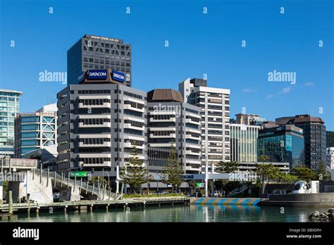Wellington Skyline The Waterfront New Zealand Stock Photo Alamy