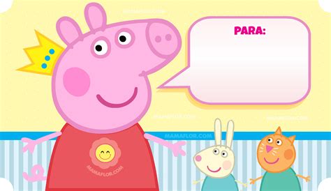 Sobre de Invitación de Peppa Pig Pepa la cerdita para imprimir en