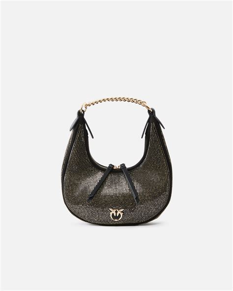 Mini Brioche Bag Hobo Full Strass Pinko Acquista Online