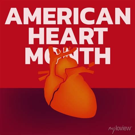 American Heart Month Logo Vector Illustration • Wall Stickers Awareness Banner Medicals