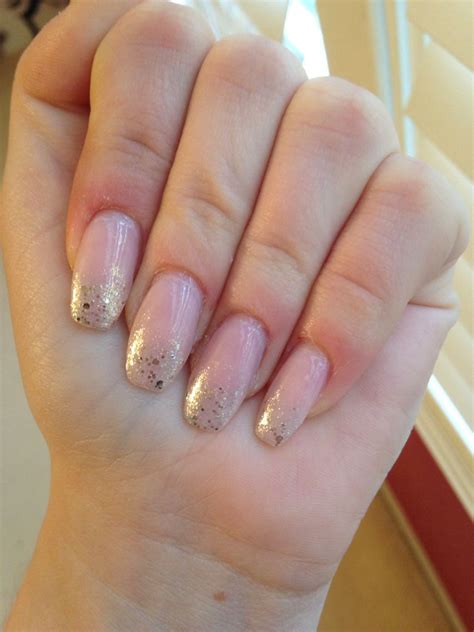 sparkle ombré nude nails coffin shape Beige nails Coffin shape nails