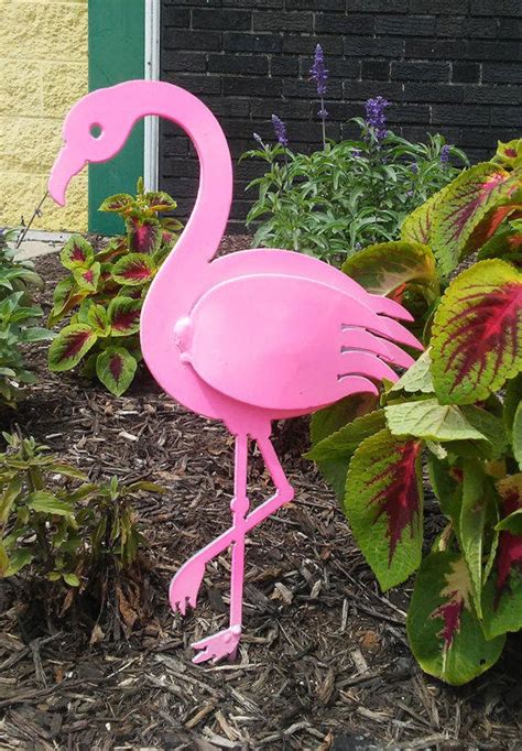 Pink Flamingo Custom Metal Yard Or Garden Art 14g Steel Figure Etsy