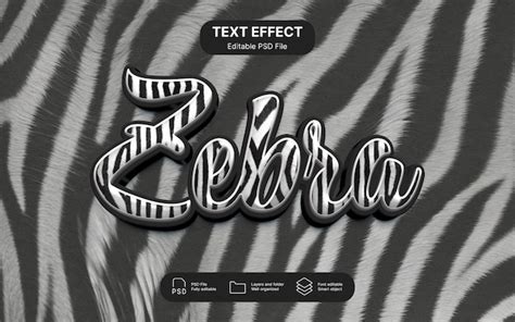 Premium PSD Zebra Text Effect