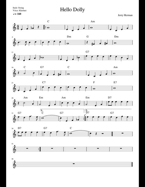 Hello Dolly Sheet Music Download Free In Pdf Or Midi