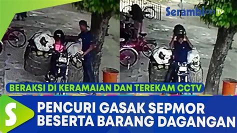 VIDEO Pencuri Gasak Sepmor Beserta Barang Dagangan Di Masjid Dan