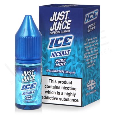 Pure Mint Nic Salt E Liquid By Just Juice Ice Just Juice Ice Salts