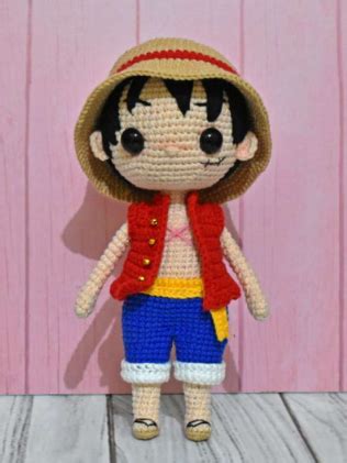 Amigurumi Luffy a crochet paso a paso para principiantes patrón GRATIS