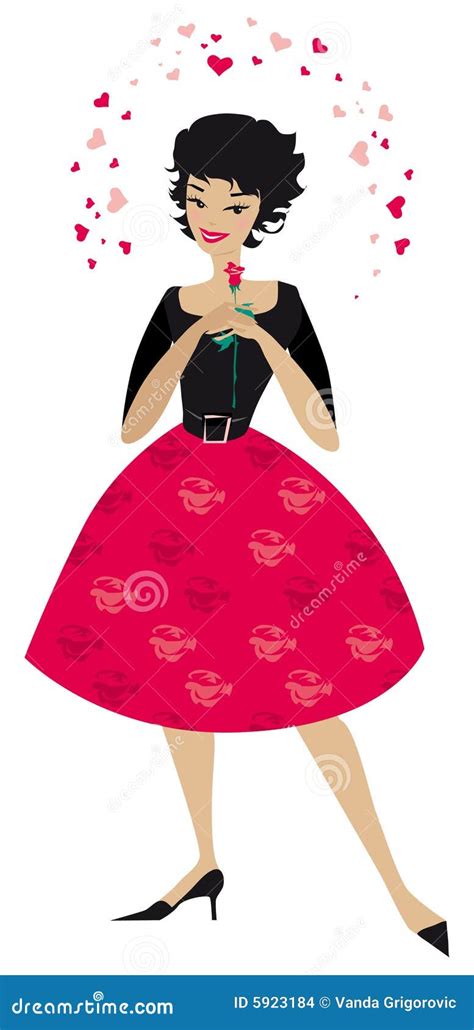 Stylish woman in love stock vector. Illustration of graphic - 5923184