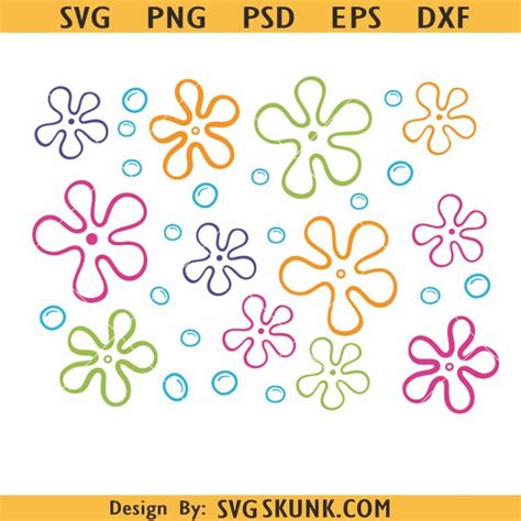 Bikini Bottom Flowers Svg Spongebob Flowers Svg Bubbles Svg Tumbler