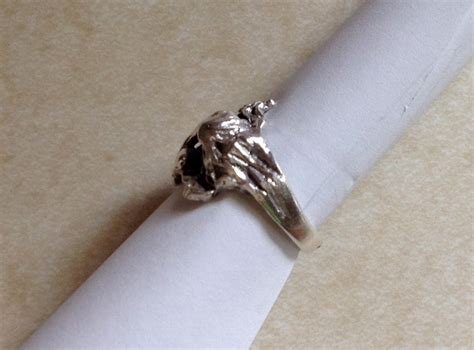 Solid Sterling Silver Nude Mermaid Lady Woman Ring Size Etsy