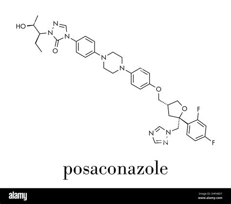 Posaconazole Antifungal Drug Molecule Skeletal Formula Stock Vector