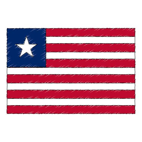 Hand Drawn Sketch Flag Of Liberia Doodle Style Icon 21853052 Vector