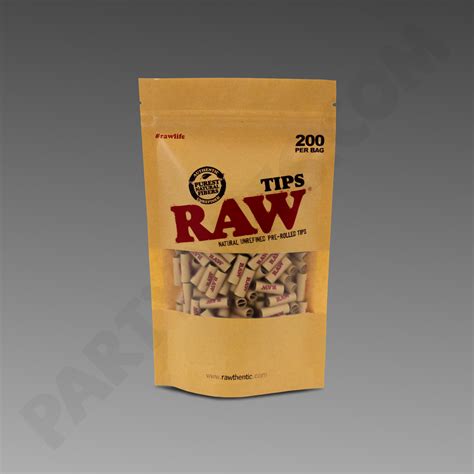 Raw Natural Pre Rolled Tips 200 Ct Bag