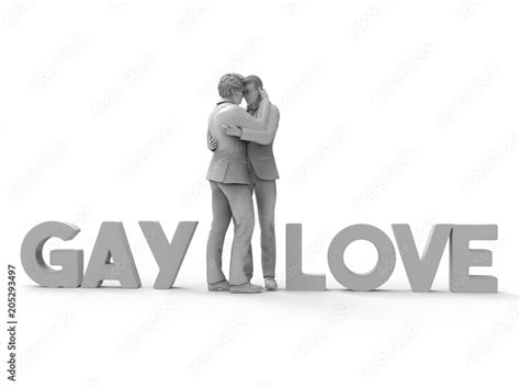 Same Sex Couple In Love Male Couple Gay Marriage D Render Stock Illustration Adobe Stock
