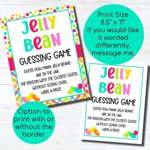 Jelly Bean Guessing Game Printable Easter Games Guess How - Etsy