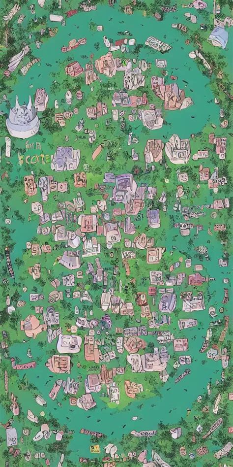 A Map Of Latent Space In The Style Of Studio Ghibli Stable Diffusion