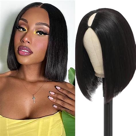 Amazon Bob V Part Wig Human Hair 12A Brazilian Remy Straight Bob