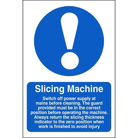 Slicing Machine Mandatory Signs | Food Hygiene Safety Signs Ireland