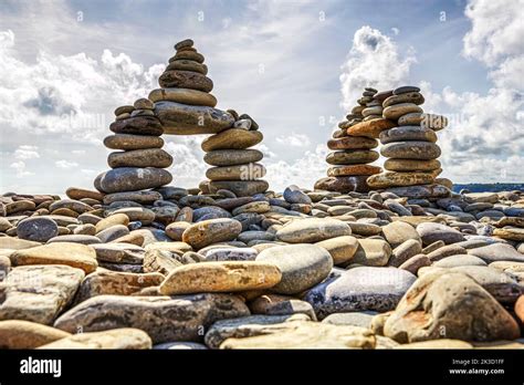 Rock Cairns Amroth Wales Cairns Are Man Made Rock Piles That Are Used