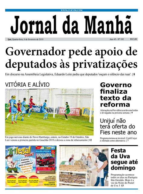 Jornal Da Manh Quarta Feira By Clicjm Issuu