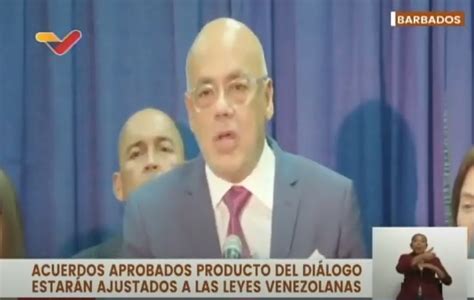 Tras acuerdo de Barbados Jorge Rodríguez reitera que los inhabilitados