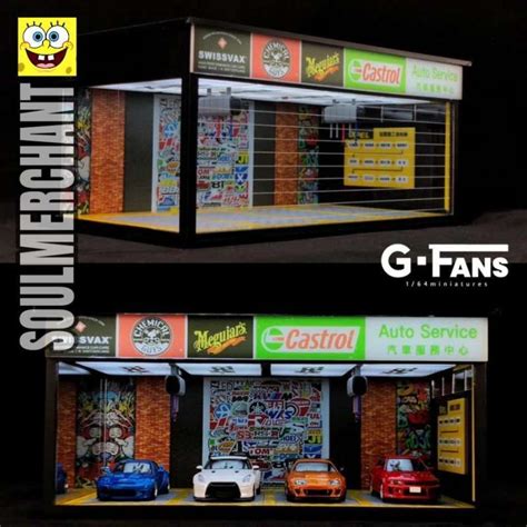 Jual G Fans Model 1 64 DIORAMA HOTWHEELS MINI GT CAR SERVICE GARAGE LED