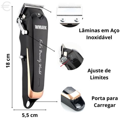 Maquina Cortar Cabelo Wmark Plus Profissional Sem Fio No Shoptime