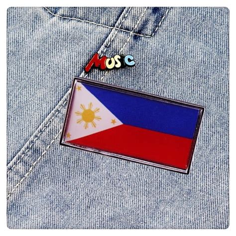 Manyide8403 Philippine Flag Pin Square Philippine Flag Lapel Pin