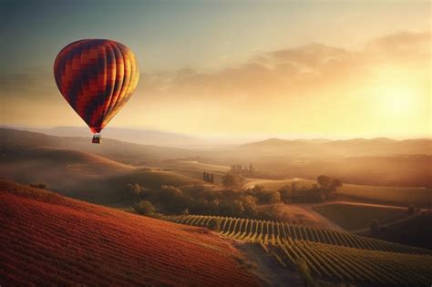 Premium Ai Image A Colorful Hot Air Balloon Rising