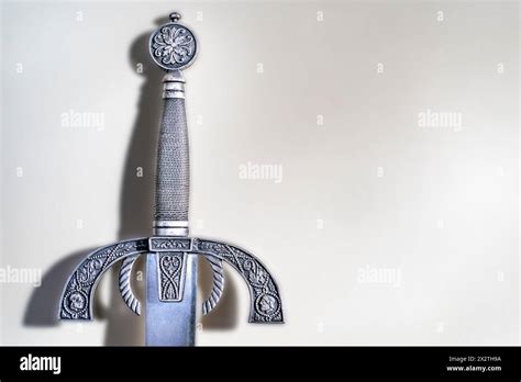 Ornate Sword Hilt With Light Background Stock Photo Alamy