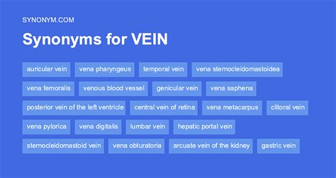 Another word for VEIN > Synonyms & Antonyms