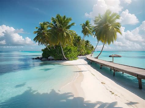 Tropical Beach In The Maldives Island Picture And HD Photos | Free Download On Lovepik