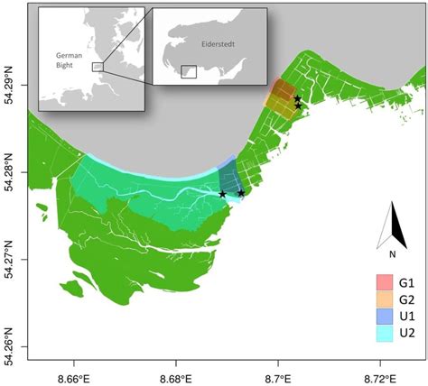 1: Location of the analysed salt marsh with spatial extent of the ...