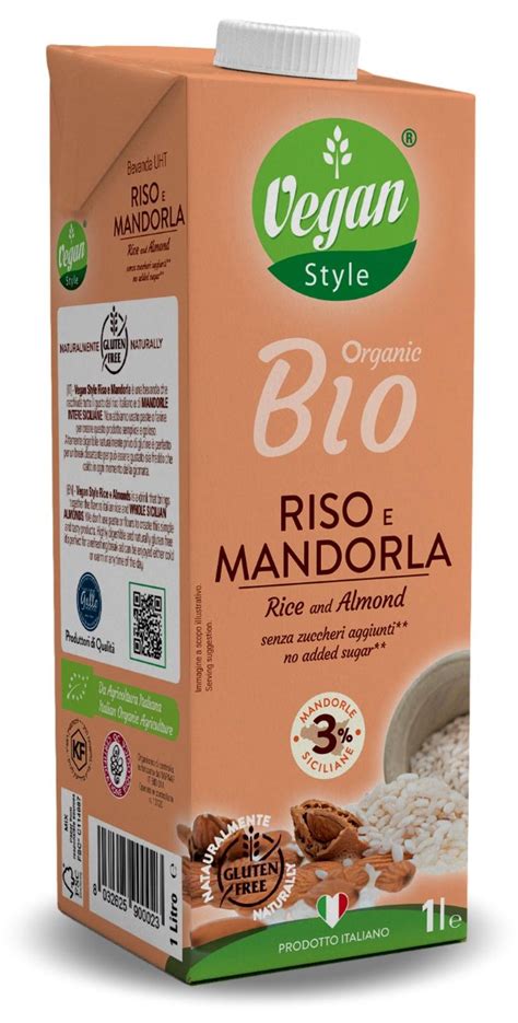 Bautura Vegetala Bio Din Orez Si Migdale Siciliene 1l Vegan Style