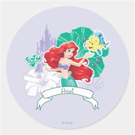 Ariel Spirited Classic Round Sticker Zazzle