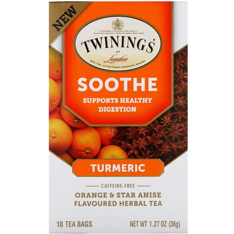 Twinings Soothe Herbal Tea Turmeric Orange And Star Anise Caffeine