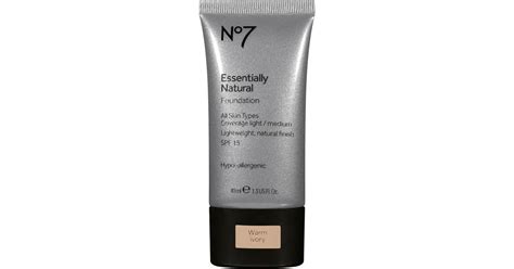 No7 Essentially Natural Foundation 40ml 3 Warm Ivory • Price