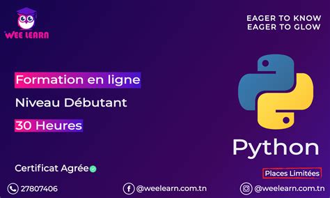 Formation en ligne Python Niveau Débutant Session juillet 2023 Wee