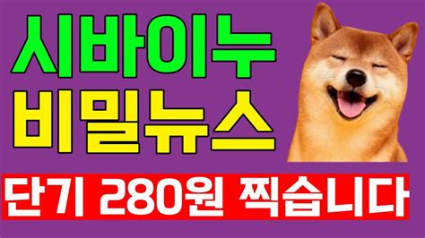 시바이누 코인 딱 단기로 280원 찍습니다 시바이누코인 Youtube