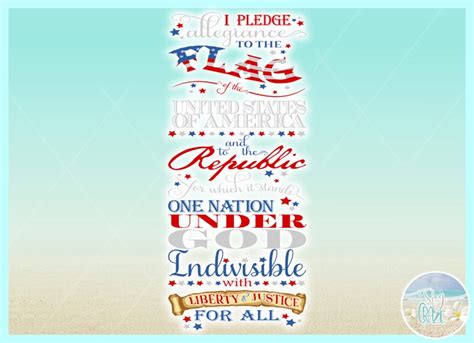 Pledge Of Allegiance 4th Of July Patriotic Svg Files For Etsy