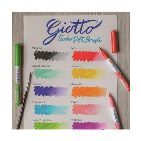 Rotulador Giotto Turbo Soft Brush 10 U Material Escolar Oficina Y