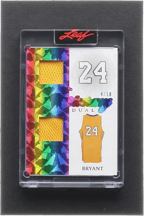 Kobe Bryant 2023 Leaf Superlative Aristocracy Dual Memorabilia Rainbow